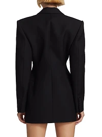 Double-Breasted Wool Blazer Minidress