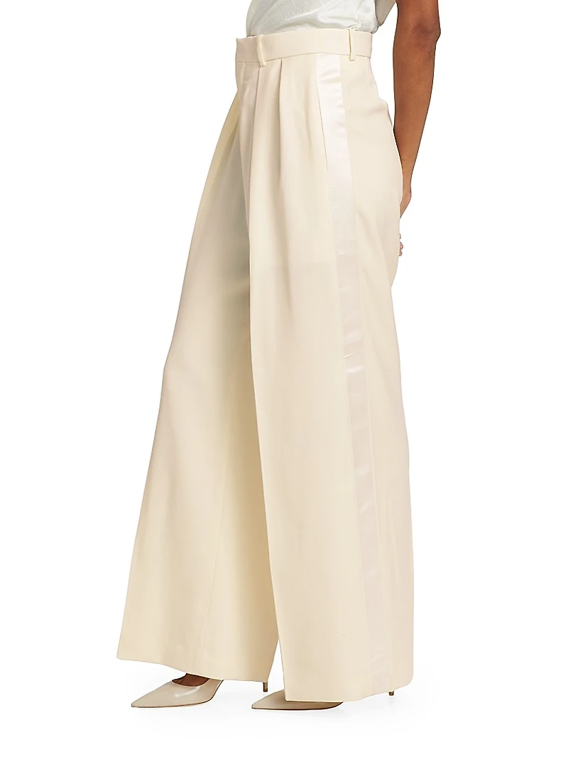 Evening Wool Wide-Leg Trousers