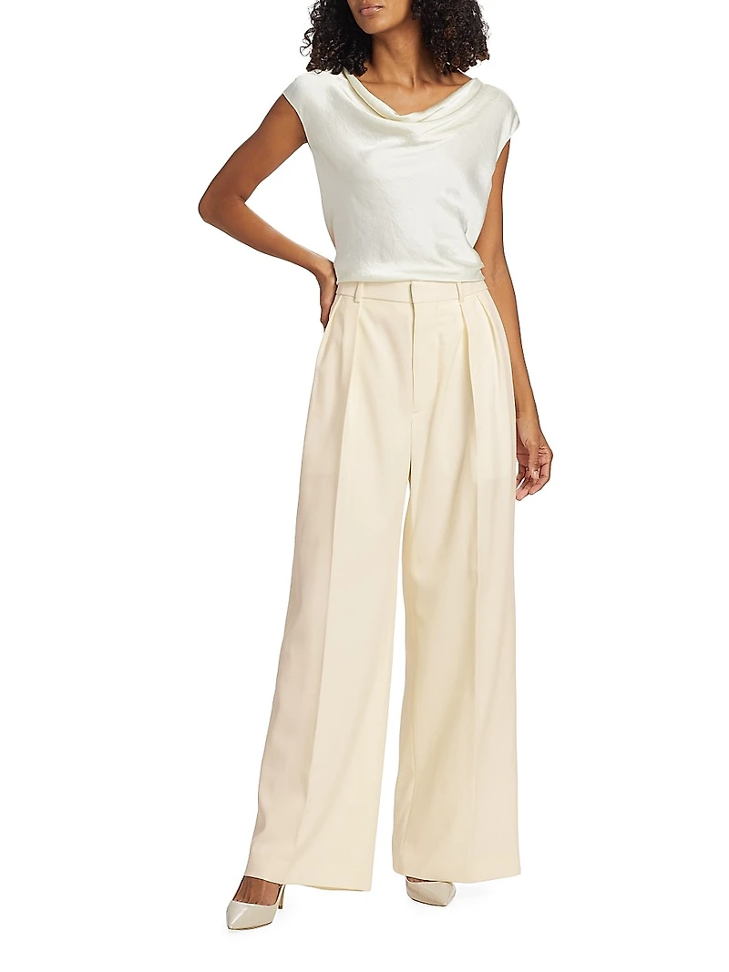 Evening Wool Wide-Leg Trousers