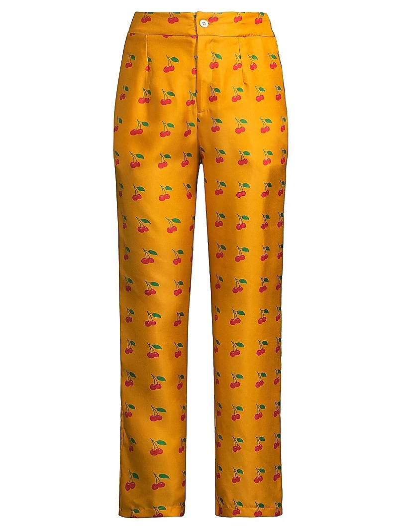 Salome Cherry-Print Trousers