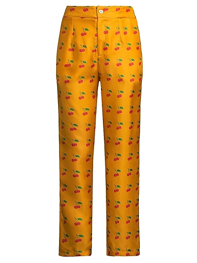 Salome Cherry-Print Trousers
