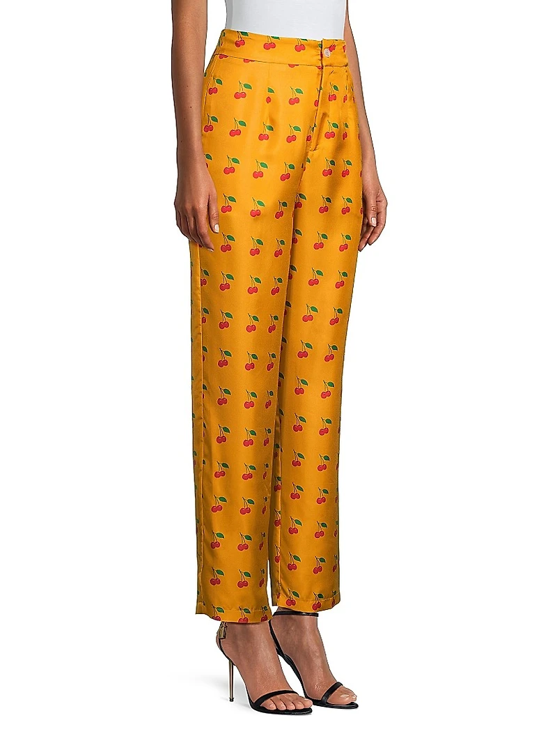 Salome Cherry-Print Trousers
