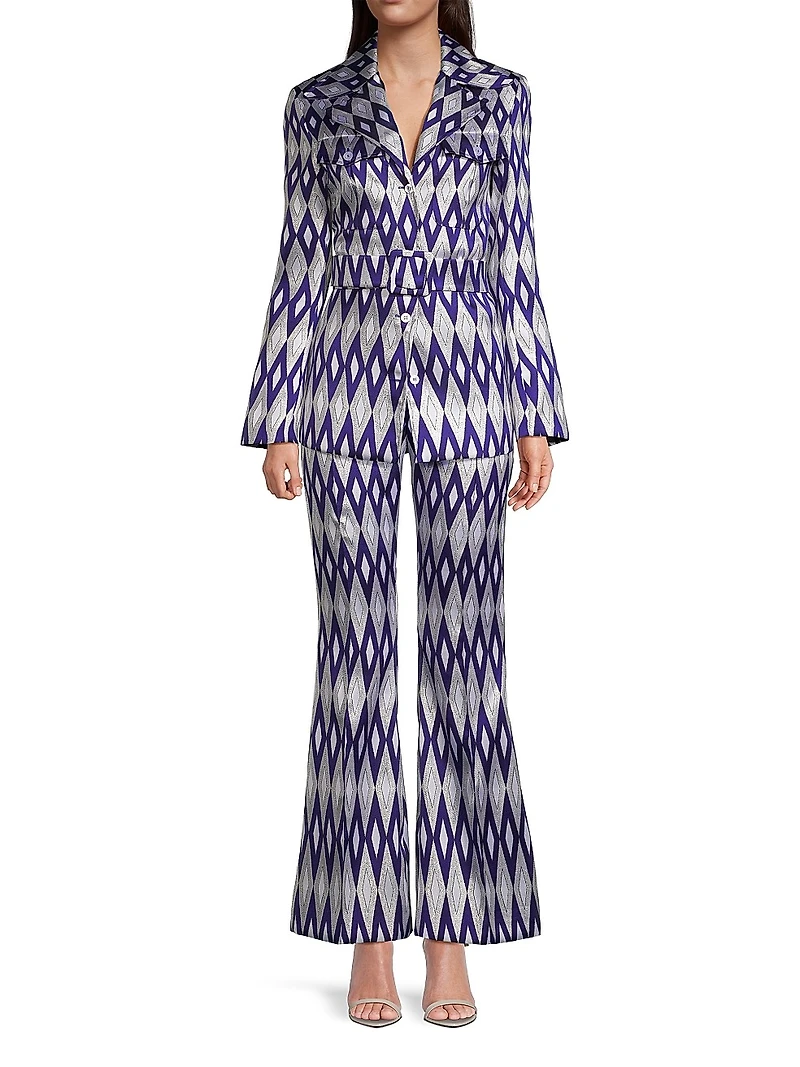 Kelly Geometric Jacquard Pants
