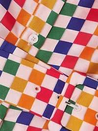 Alexa Geometric Silk Shirtdress