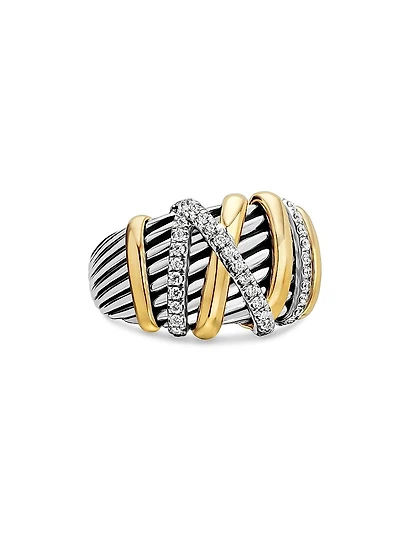 Helena Statement Ring with 18K Yellow Gold & Diamonds