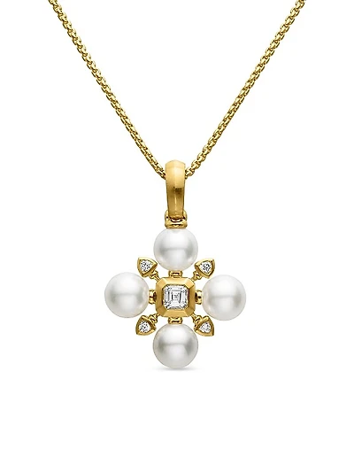 Renaissance Pearl Necklace in 18K Yellow Gold