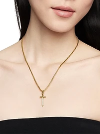 Petrvs Dagger Amulet in 18K Yellow Gold with Diamonds, 31.5mm