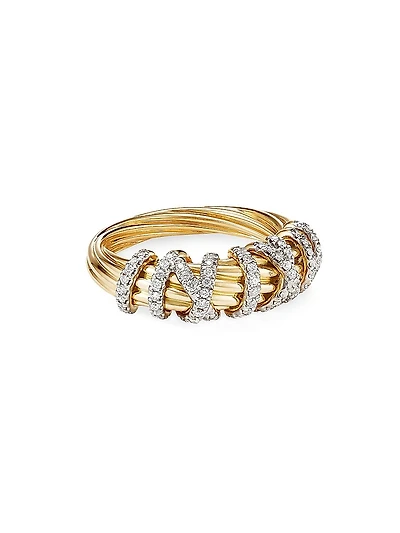 Helena Small Ring 18K Yellow Gold With Diamonds