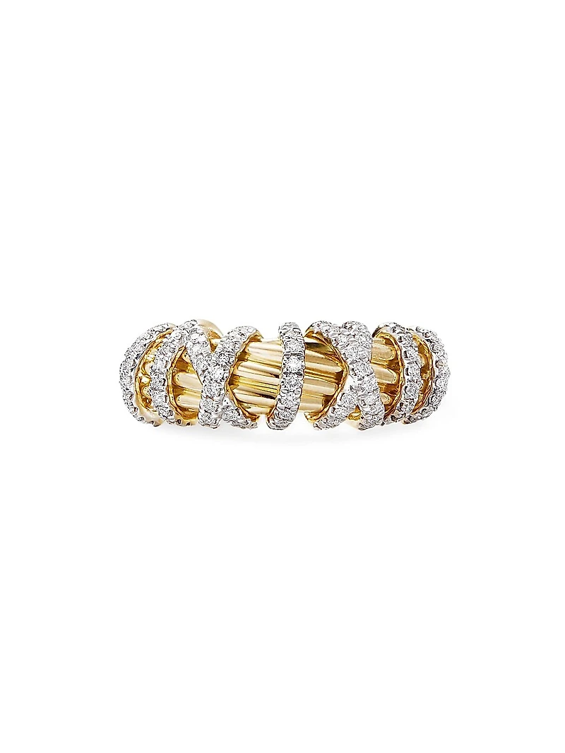 Helena Small Ring 18K Yellow Gold With Diamonds