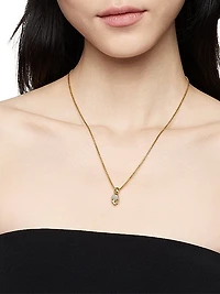 Skull Amulet with Full Pavé Diamonds and 18K Yellow Gold, 19.3mm