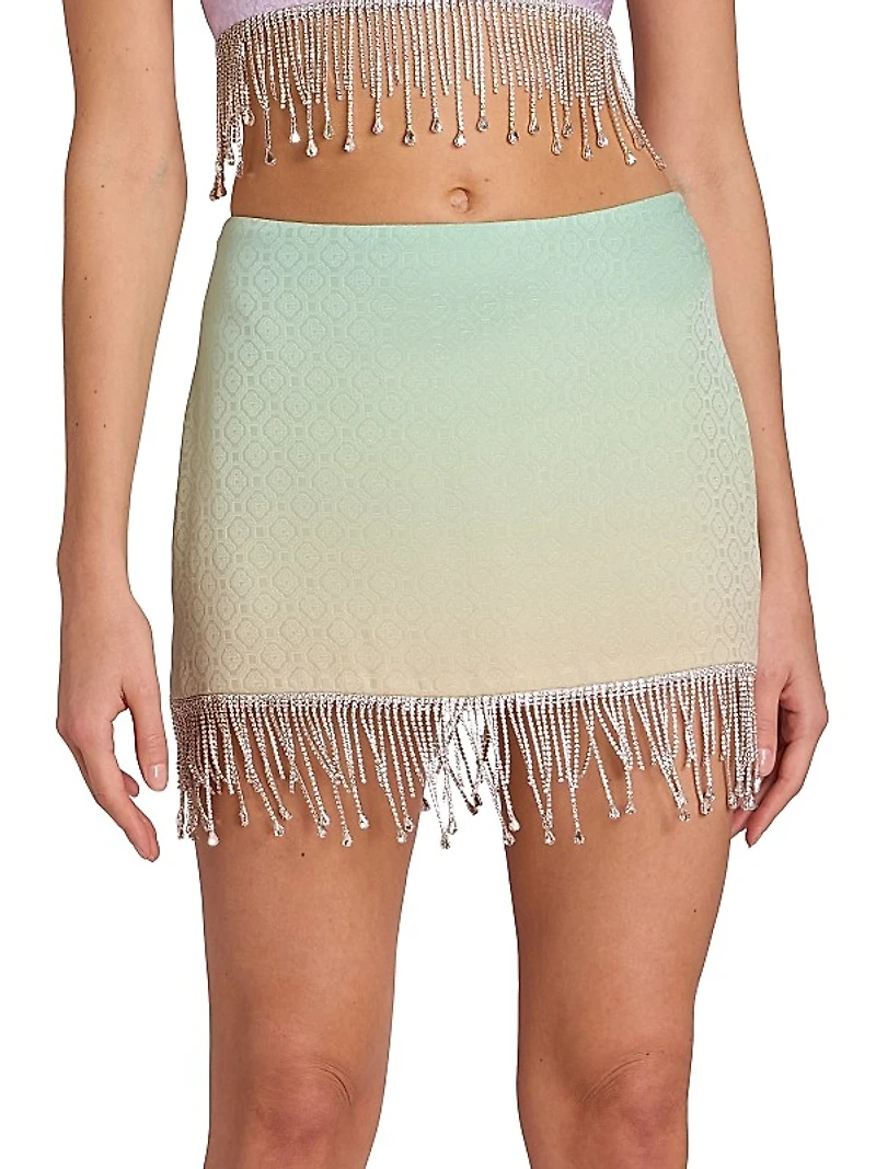 Ombré Monogram Silk Miniskirt
