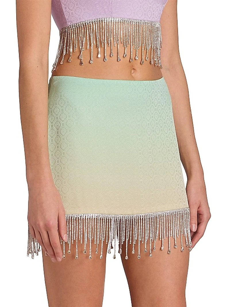 Ombré Monogram Silk Miniskirt