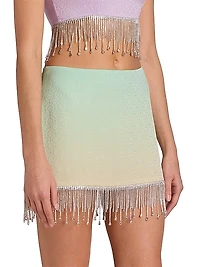 Ombré Monogram Silk Miniskirt