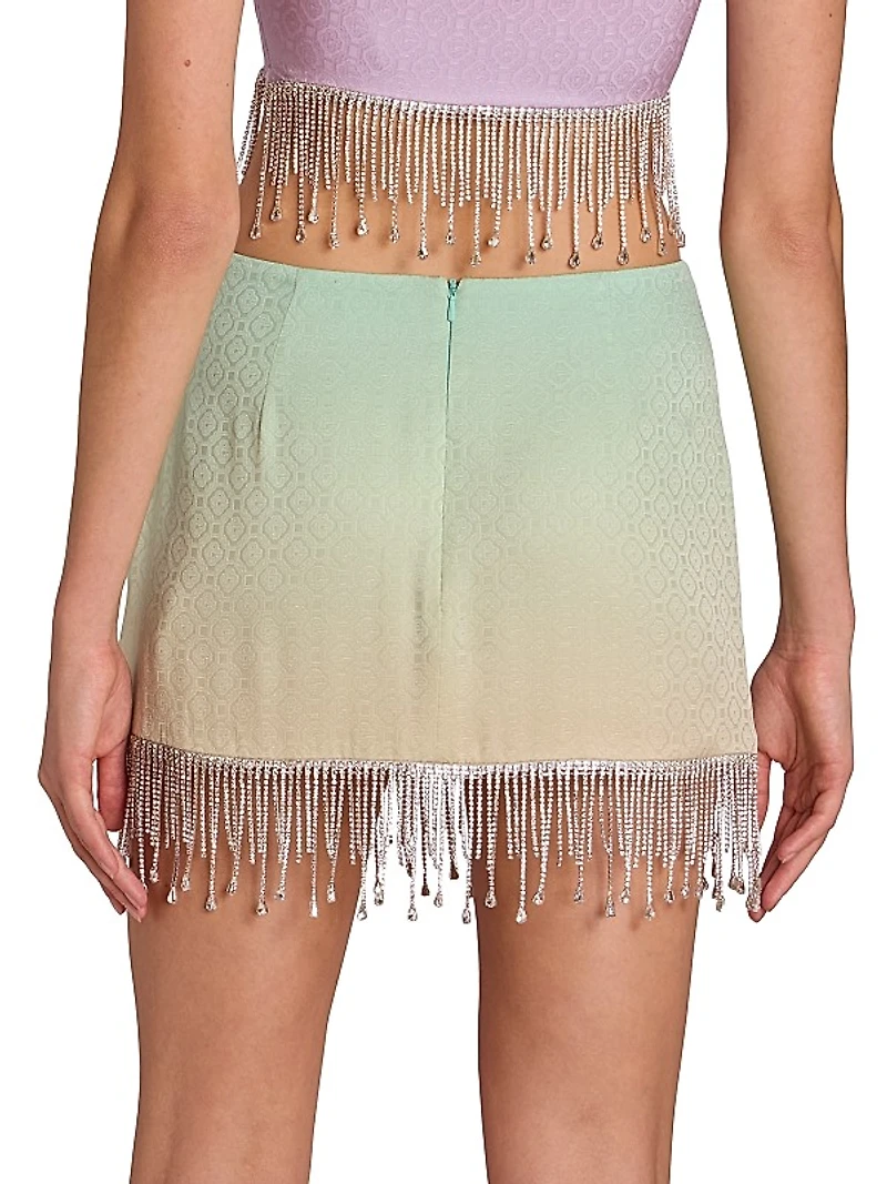 Ombré Monogram Silk Miniskirt