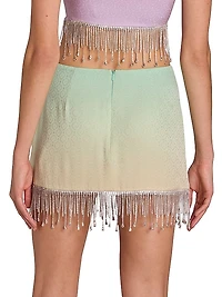 Ombré Monogram Silk Miniskirt