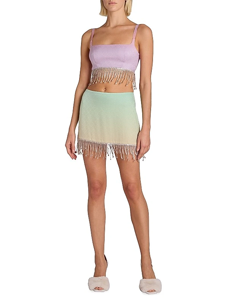 Ombré Monogram Silk Miniskirt