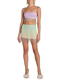 Ombré Monogram Silk Miniskirt