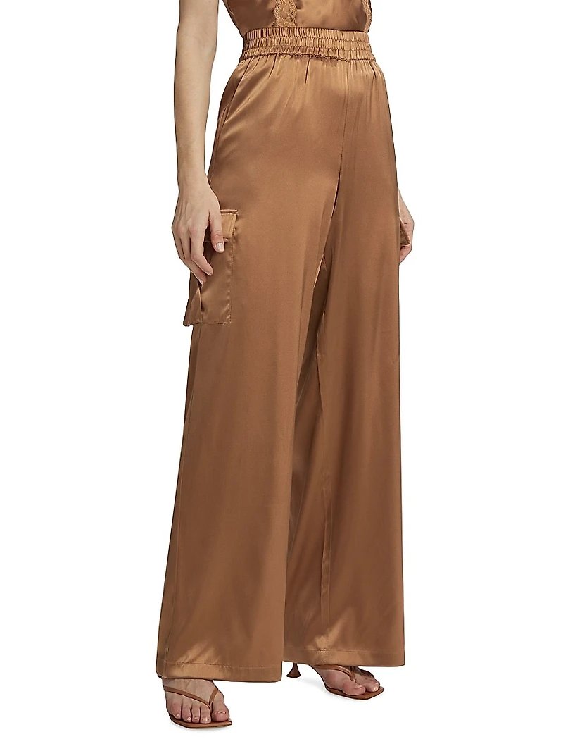 Nazanin Silk-Blend Cargo Pants