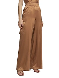 Nazanin Silk-Blend Cargo Pants