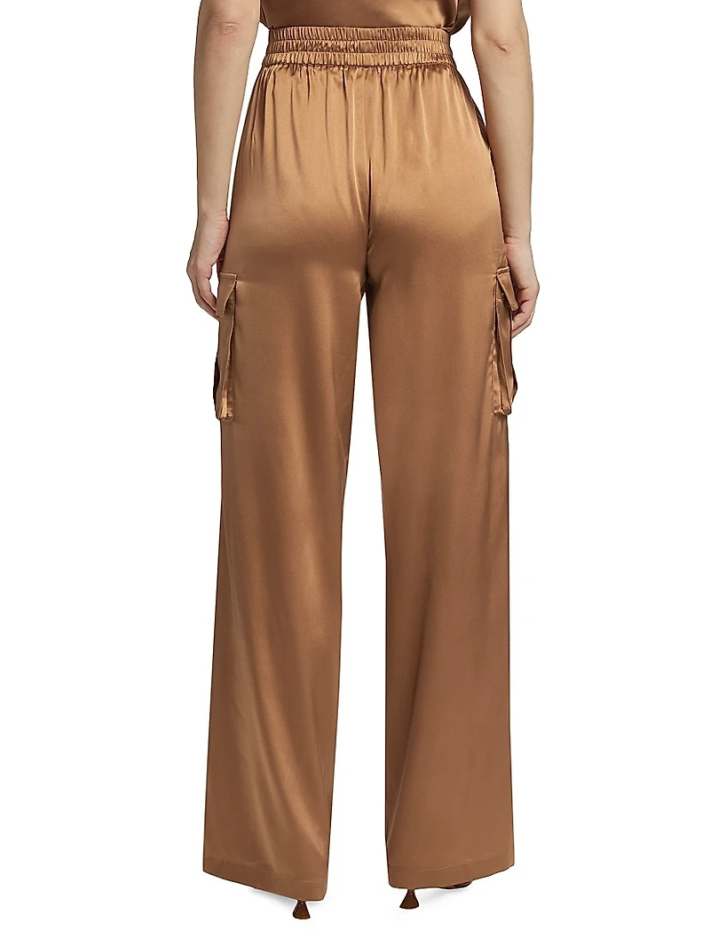 Nazanin Silk-Blend Cargo Pants