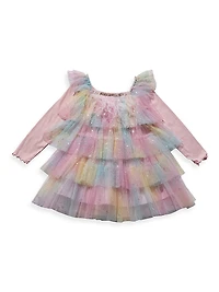 Baby Girl's, Little Girl's & Daisy Ombré Layered Dress