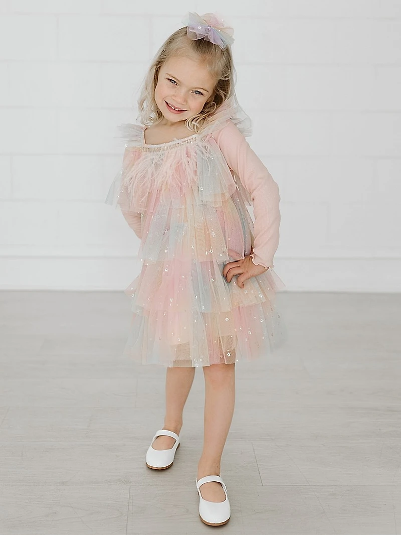 Baby Girl's, Little Girl's & Daisy Ombré Layered Dress
