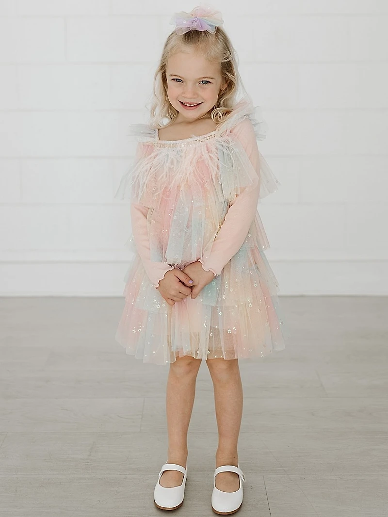 Baby Girl's, Little Girl's & Daisy Ombré Layered Dress