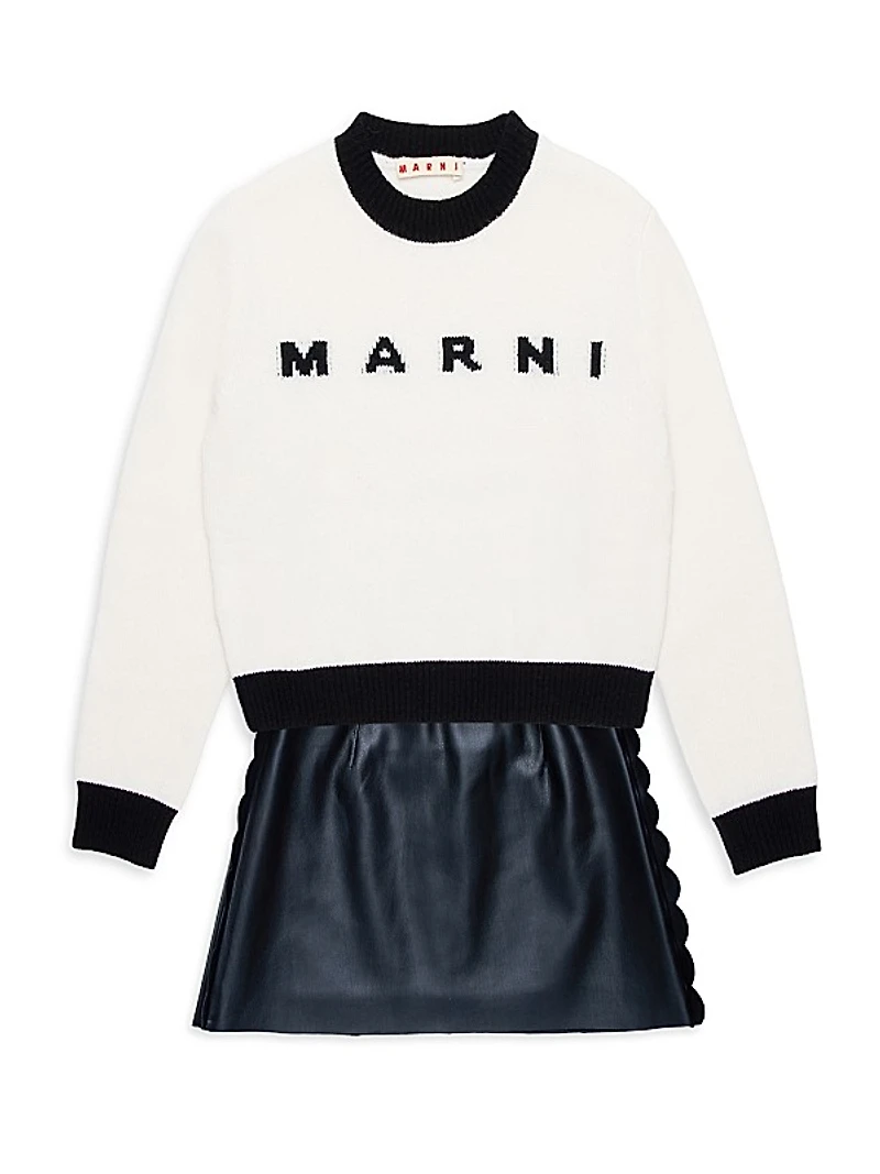 Little Girl's & Girl's Logo Wool-Blend Sweater