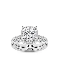 14K White Gold & 3.75 TCW Lab-Grown Diamond 2-Piece Wedding Ring Set
