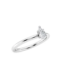 14K White Gold & Pear-Cut Lab-Grown Diamond Solitaire Ring/0.50-5.00 TCW