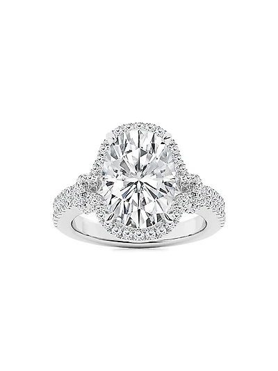 18K White Gold & 3.6 TCW Lab-Grown Diamond Engagement Ring