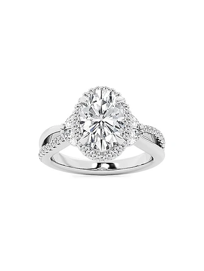 14K White Gold & 3.2 TCW Lab-Grown Diamond Engagement Ring