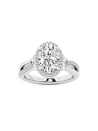 14K White Gold & 3.2 TCW Lab-Grown Diamond Engagement Ring