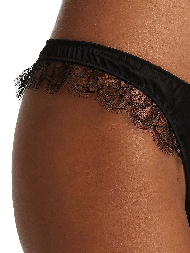 Lace Inset Thong