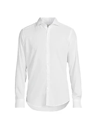 Solid Cotton Sport Shirt