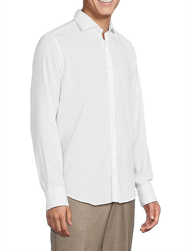 Solid Cotton Sport Shirt