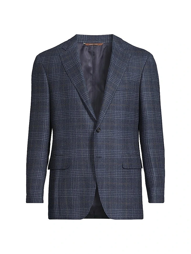 Kei Plaid Wool Single-Breasted Sport Coat