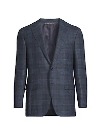 Kei Plaid Wool Single-Breasted Sport Coat