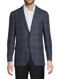 Kei Plaid Wool Single-Breasted Sport Coat