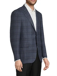 Kei Plaid Wool Single-Breasted Sport Coat