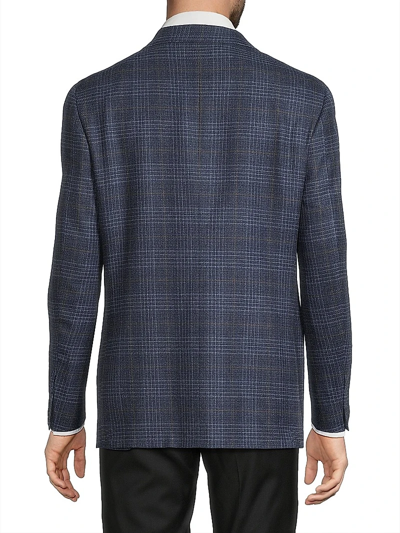 Kei Plaid Wool Single-Breasted Sport Coat