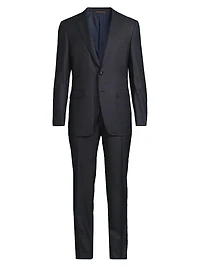 Milano Plaid Wool Single-Breasted Suit