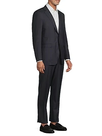 Milano Plaid Wool Single-Breasted Suit