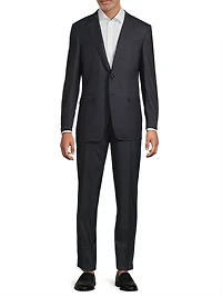Milano Plaid Wool Single-Breasted Suit
