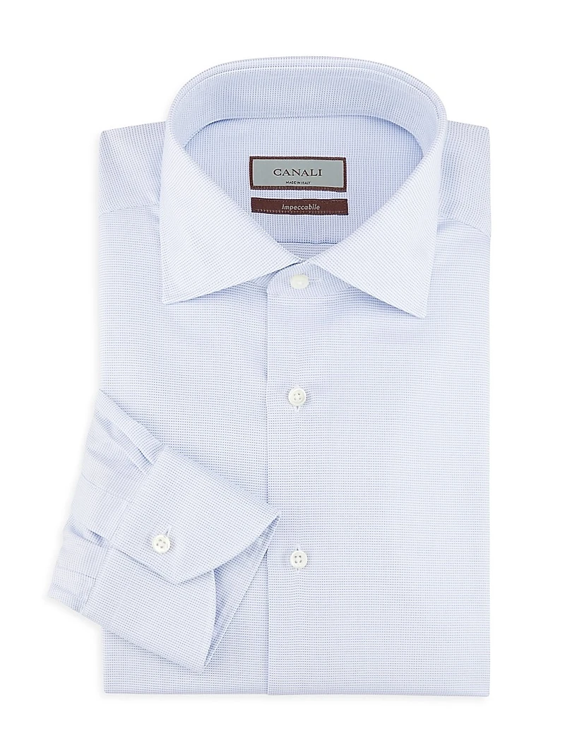 Micro-Print Cotton Shirt
