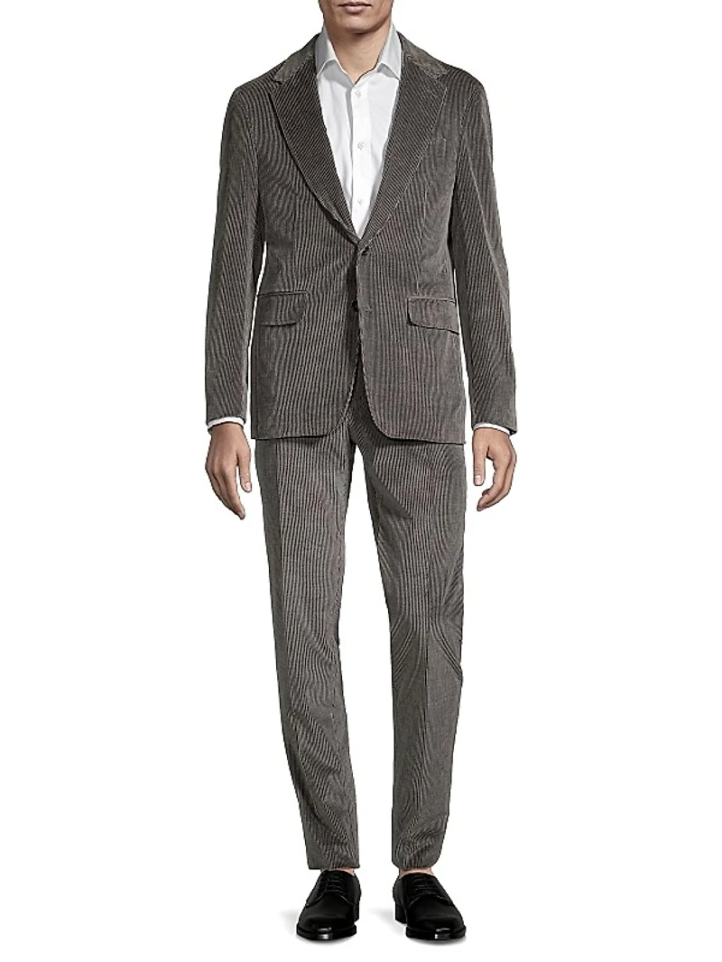 Corduroy Single-Breasted Suit