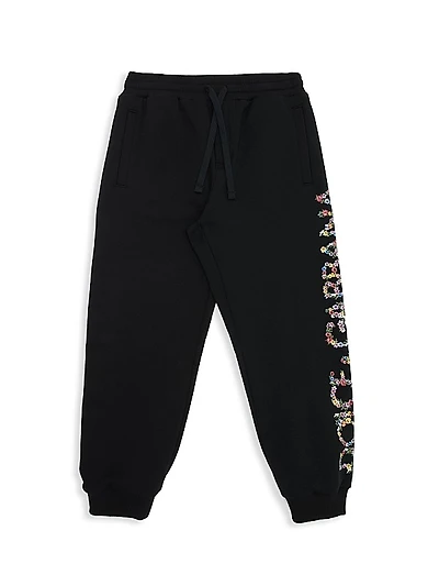 Little Girl's & Girl's Floral Logo Sweatpants