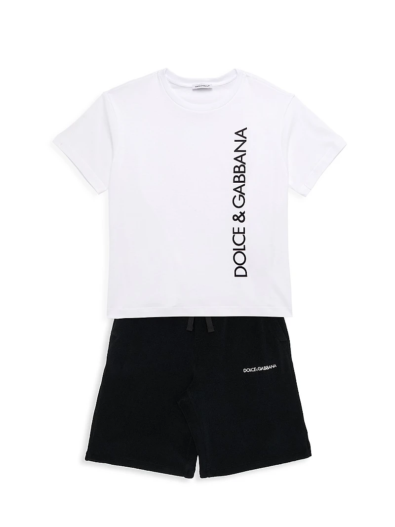 Little Boy's & Logo Crewneck T-Shirt