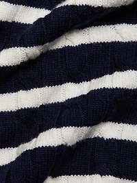 Striped Cable-Knit Midi-Skirt