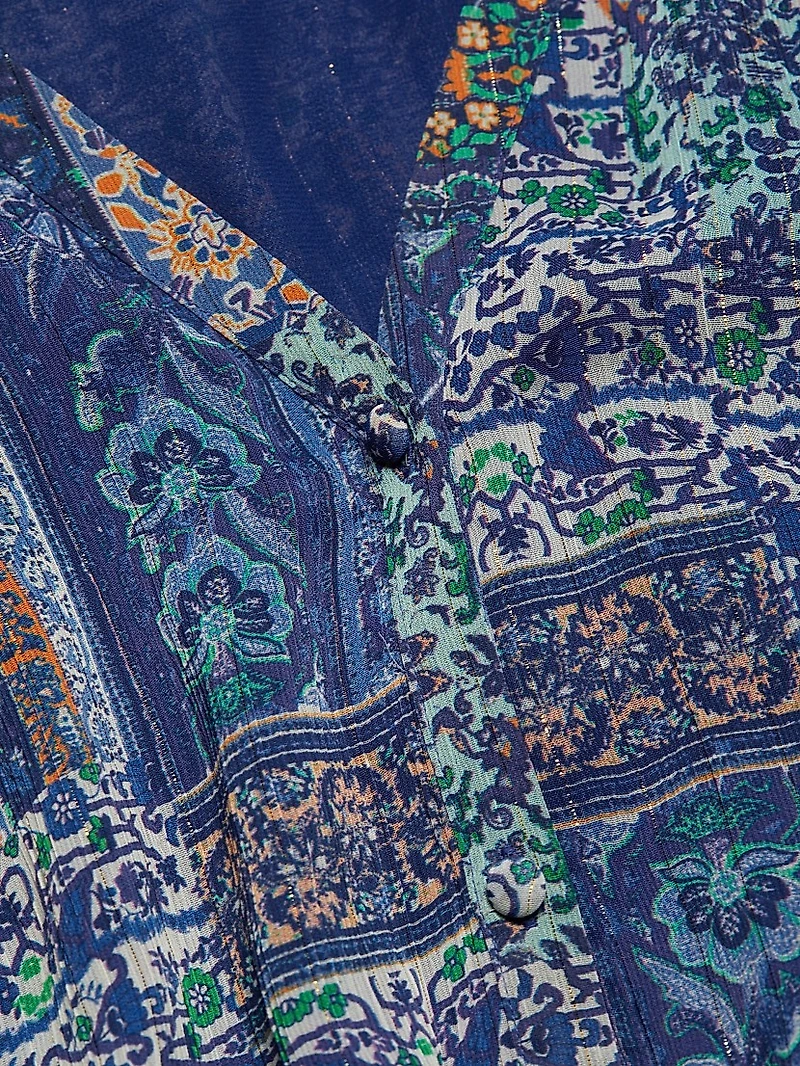 Bobbi Printed Button-Front Maxi Dress